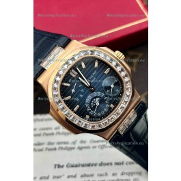 Patek Philippe Nautilus 5712R 1:1 Quality Swiss Replica Watch in Blue Dial Blue Strap