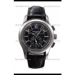 Patek Philippe 5205 Complications Moonphase Black Dial 1:1 Mirror Swiss Replica Watch