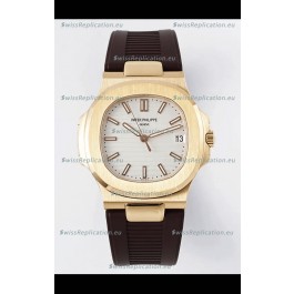 Patek Philippe Nautilus 5711/1R-001 1:1 Mirror Replica in 904L Steel Rose Gold White Dial
