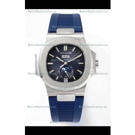 Patek Philippe Nautilus 5726A 1:1 Mirror Swiss Watch Blue Dial Rubber Strap