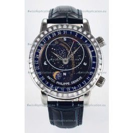 Patek Philippe 6104 Grand Complications Superclone Watch in Stainless Steel - Diamonds Bezel 