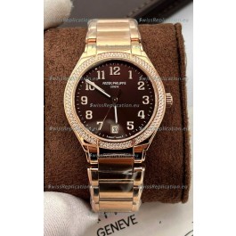 Patek Philippe Twenty-4 Green Dial Rose Gold Casing 1:1 Mirror Replica Watch 36MM