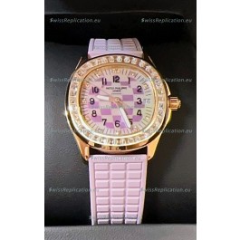 Patek Philippe Super Clone Aquanaut LUCE 5072R Rose Gold Automatic in Pink Dial 35MM