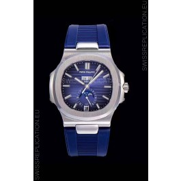 Patek Philippe Nautilus 5726A 1:1 Mirror Swiss Watch Blue Dial Rubber Strap 