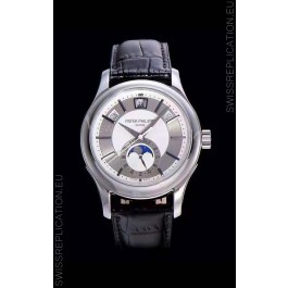 Patek Philippe 5205-001 Complications MoonPhase 1:1 Mirror Swiss Replica Watch Steel Grey Dial