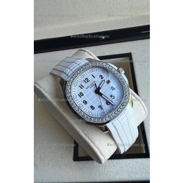 Patek Philippe Aquanaut 5267 Swiss Replica White Dial in Stainless Steel Diamonds Bezel 38.5MM