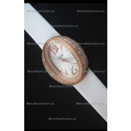Piaget Limelight Magic Hour Swiss Quartz Watch Rose Gold in White Strap