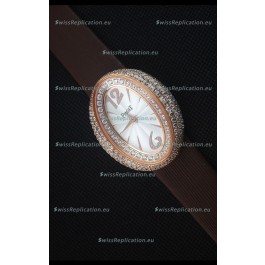 Piaget Limelight Magic Hour Swiss Quartz Watch Rose Gold in Brown Strap