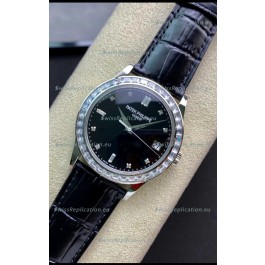 Patek Philippe Calatrava 5298P-012 in Black Dial 1:1 Mirror Replica 904L Steel Swiss Watch