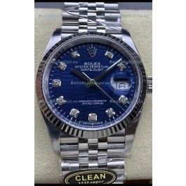 Rolex Datejust Cal.3235 Movement 1:1 Mirror Replica 904L Steel 36MM - Blue Fluted Motif Dial