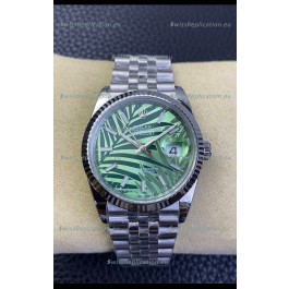 Rolex Datejust Cal.3235 Movement 1:1 Mirror Replica 904L Steel 36MM - Green Palm-Motif Dial