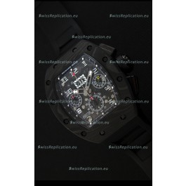Richard Mille RM011-FM Felipe Massa One Piece Black Forged Carbon Case Watch in Black Strap