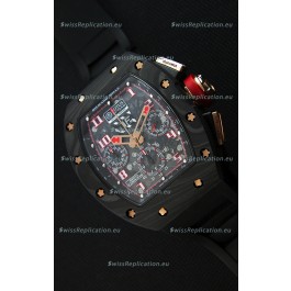 Richard Mille RM011 Romain Grosjean Lotus F1 Edition Forged Carbon Case Swiss Watch 