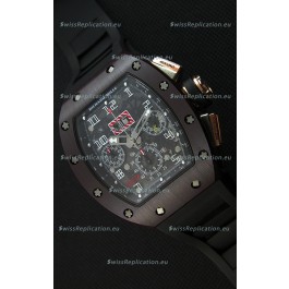 Richard Mille RM011-FM Felipe Massa One Piece Ceramic Case Watch in Black Strap