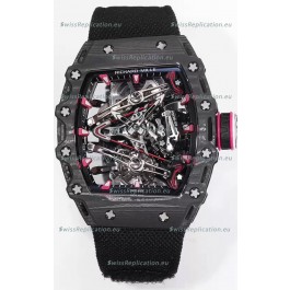 Richard Mille RM38-02 Carbon Casing Bubba Watson Black Nylon Tourbillon Movement 1:1 Mirror Replica