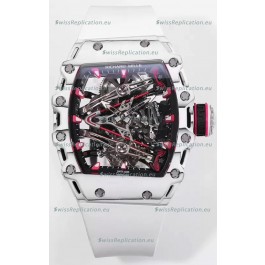 Richard Mille RM38-02 White Carbon Bubba Watson White Rubber Tourbillon Movement 1:1 Mirror Replica