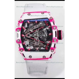 Richard Mille RM38-02 White/Pink Carbon Bubba Watson White Nylon Tourbillon Movement 1:1 Mirror Replica