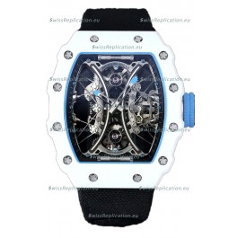 Richard Mille RM53-01 Pablo Mac Donough White TPT CASE Black Nylon Strap Swiss Replica Watch