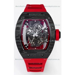 Richard Mille RM055 Black Carbon Casing Red Rubber 1:1 Superclone Genuine Tourbillon Watch 