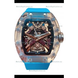 Richard Mille RM047 Samurai Genuine Tourbillon Watch in Sapphires Casing Blue Strap