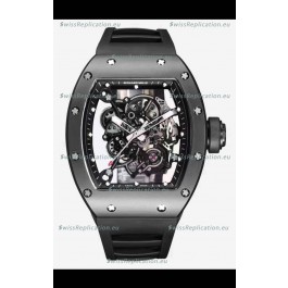 Richard Mille RM055 Black Ceramic Casing 1:1 Mirror Replica Watch in Black Strap