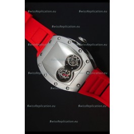 Richard Mille RM053 Tourbillon Pablo Mac Donough Swiss Replica Watch in Titanium Case Red Strap