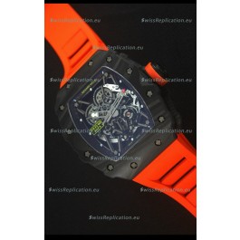 Richard Mille RM035-2 Rafael Nadal Forged Carbon Case with Red Rubber Strap