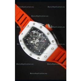 Richard Mille RM055 White Ceramic Case Watch in Black Inner Bezel