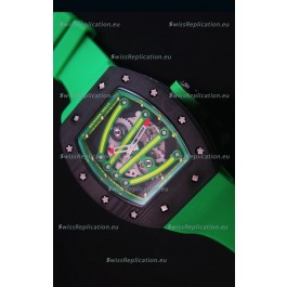Richard Mille RM059 Yohan Blake Forged Carbon Case Swiss Replica Watch in Green Bezel