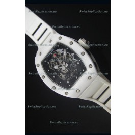 Richard Mille RM055 White Ceramic Case Watch in Black Inner Bezel