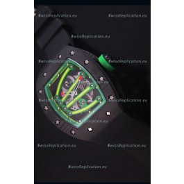 Richard Mille RM059 Yohan Blake Forged Carbon Case Swiss Replica Watch in Green Bezel