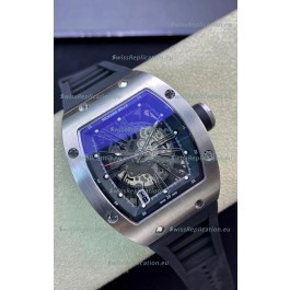 Richard Mille RM010 Stainless Steel Replica Watch in Black Strap - Roman Numerals