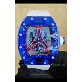 Richard Mille RM52-03 Paris Saint-Germain Tourbillon Blue Sapphires Swiss Replica Watch 