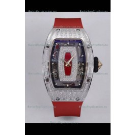 Richard Mille Super Clone RM07-01 Diamonds Paved 904L Steel Casing Automatic Replica Watch