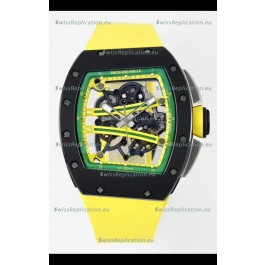 Richard Mille Super Clone RM61-01 Black Ceramic Yellow Strap Swiss Replica Watch