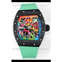 Richard Mille Super Clone RM68-01 Black Ceramic Casing Green Strap Tourbillon Swiss Replica