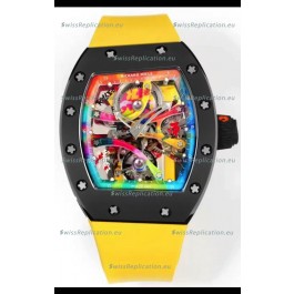 Richard Mille Super Clone RM68-01 Black Ceramic Casing Yellow Strap Tourbillon Swiss Replica