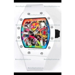 Richard Mille Super Clone RM68-01 White Ceramic Casing White Strap Tourbillon Swiss Replica