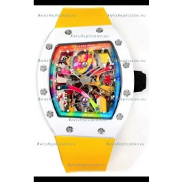 Richard Mille Super Clone RM68-01 White Ceramic Casing Yellow Strap Tourbillon Swiss Replica