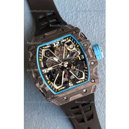 Richard Mille RM35-03 Rafael Nadal Edition Black Carbon Fiber Casing 1:1 Mirror Replica Watch in Black Strap