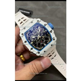 Richard Mille RM35-03 Rafael Nadal Edition White Carbon Fiber Casing 1:1 Mirror Replica Watch in White Strap