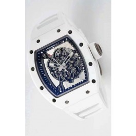 Richard Mille RM055 Ceramic Casing 1:1 Mirror Replica Watch in White Strap 