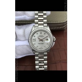 Rolex Datejust Ladies 28MM Cal.3135 Movement Swiss Replica in Grey Dial - 904L Steel Casing