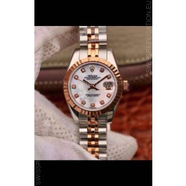 Rolex Datejust Ladies 28MM Cal.3135 Movement Swiss Replica in 904L Steel Rose Gold 2 Tone Case