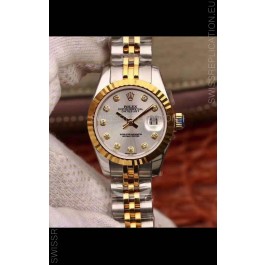 Rolex Datejust Ladies 28MM Cal.3135 Movement Swiss Replica in 904L Steel Yellow Gold 2 Tone Case