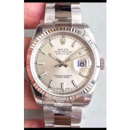 Rolex Datejust 36MM Cal.3135 Movement Swiss Replica Watch in 904L Steel / Steel Dial