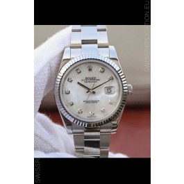 Rolex Datejust 41MM Cal.3135 Movement Swiss Replica Watch in 904L Steel Pearl Dial