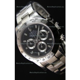 Rolex Cosmograph Daytona 116520 Black Dial Original Cal.4130 Movement - Ultimate 904L Steel Watch 