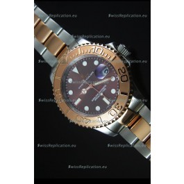 Rolex Yachtmaster Rose Gold Two Tone Grey Dial 1:1 Swiss Replica Watch 