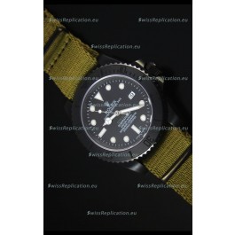 Rolex Submariner Stealth MK IV PVD Swiss Replica Watch White Hour Markers